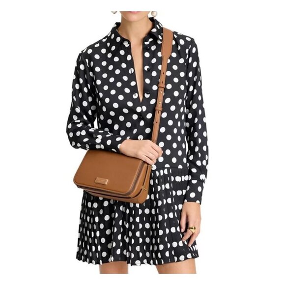 KATE SPADE NY Liv pebbled leather flap crossbody - Cavern Clay /Tan - Picture 11 of 14